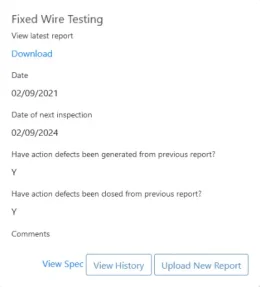 Fixed Wiring reports